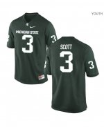 Youth LJ Scott Michigan State Spartans #3 Nike NCAA Green Authentic College Stitched Football Jersey TU50K50RB